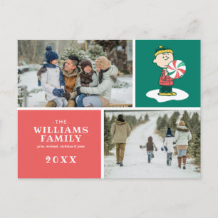 Charlie Brown Peppermint Candy Feiertagspostkarte