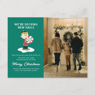 Charlie Brown Pfefferminzbonbon Feiertagspostkarte