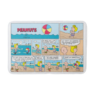 Charlie Brown & Sally am Strand Badematte