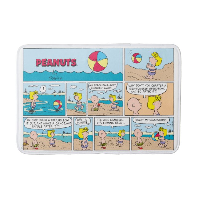 Charlie Brown & Sally am Strand Badematte (Vorderseite)