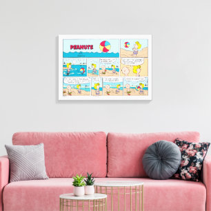 Charlie Brown & Sally am Strand Leinwanddruck