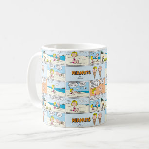 Charlie Brown & Sally Ice Cream am Strand Kaffeetasse