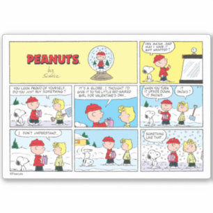 Charlie Brown   Schneekugel Aufkleber