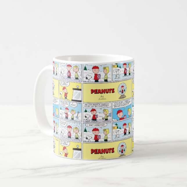 Charlie Brown | Schneekugel Kaffeetasse (Vorderseite Links)