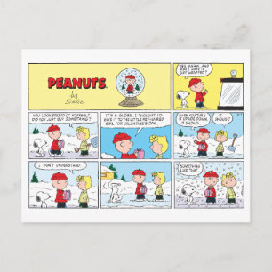 Charlie Brown   Schneekugel Postkarte