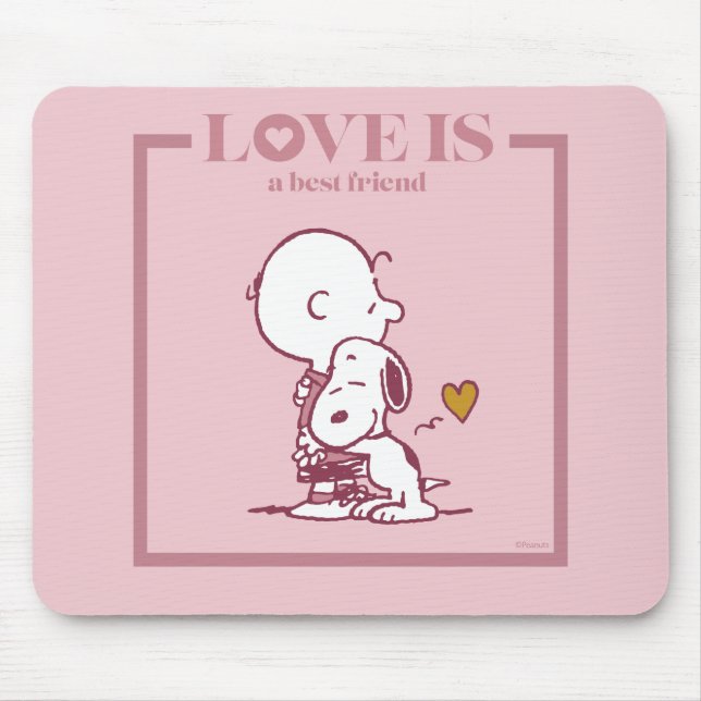 Charlie Brown & Snoopy - Liebe ist ein bester Freu Mousepad (Vorne)