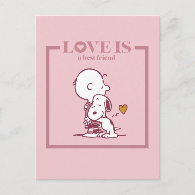 Charlie Brown & Snoopy - Liebe ist ein bester Freu Postkarte (Vorderseite)