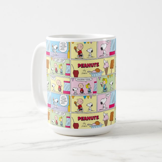 Charlie Brown, Snoopy & Sally | Eiscreme Kaffeetasse (Vorderseite Links)
