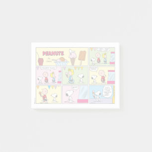 Charlie Brown, Snoopy & Sally   Eiscreme Post-it Klebezettel