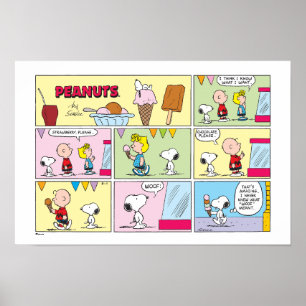 Charlie Brown, Snoopy & Sally Eiscreme Poster