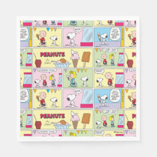 Charlie Brown, Snoopy & Sally   Eiscreme Serviette