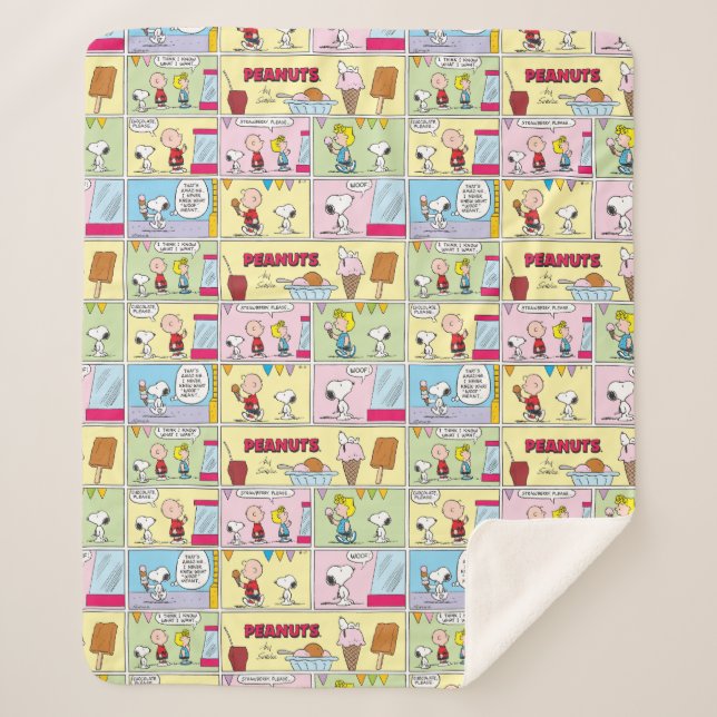 Charlie Brown, Snoopy & Sally | Eiscreme Sherpadecke (Vorderseite)