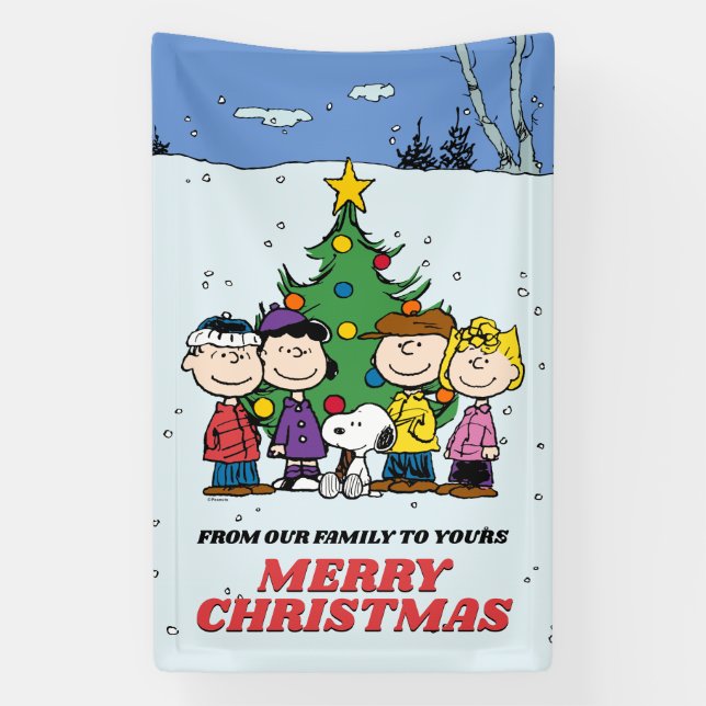 Charlie Brown und Freunde Weihnachten Banner (Vertikal)