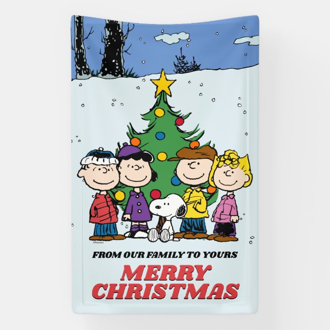 Charlie Brown und Freunde Weihnachten Banner (Vertikal)