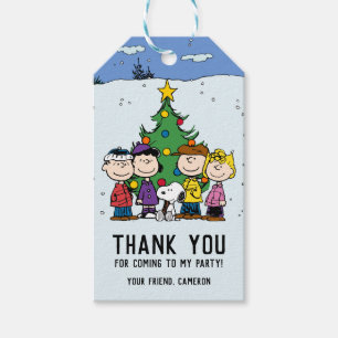 Charlie Brown und Freunde Winter zum Geburtstag Geschenkanhänger