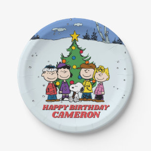 Charlie Brown und Freunde Winter zum Geburtstag Pappteller
