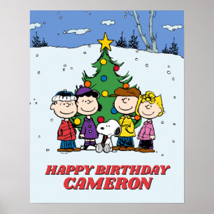 Charlie Brown und Freunde Winter zum Geburtstag Poster