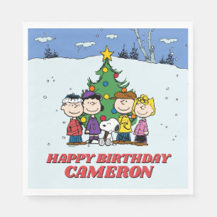 Charlie Brown und Freunde Winter zum Geburtstag Serviette