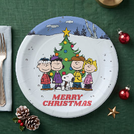 Charlie Brown und Friends Christmas Party Pappteller