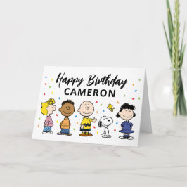 Charlie Brown und Gang Confetti Birthday Karte