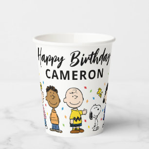 Charlie Brown und Gang Confetti Birthday Pappbecher