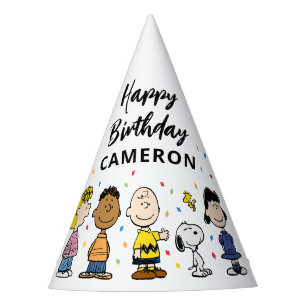 Charlie Brown und Gang Confetti Birthday Partyhütchen