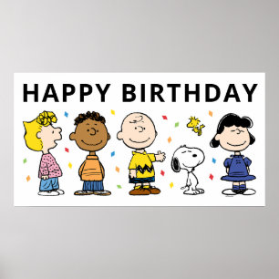 Charlie Brown und Gang Confetti Birthday Poster