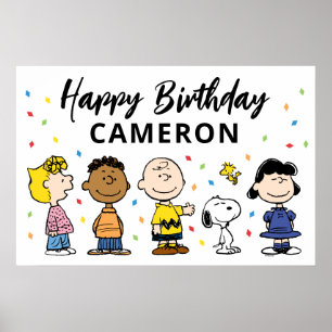Charlie Brown und Gang Confetti Birthday Poster