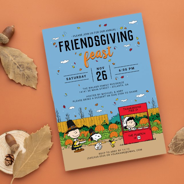Charlie Brown und Gang Friendsgiving Fest Einladung (Von Creator hochgeladen)