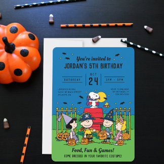 Charlie Brown und Gang Halloween Geburtstag Einladung