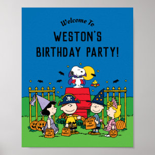 Charlie Brown und Gang Halloween Geburtstagsparty Poster