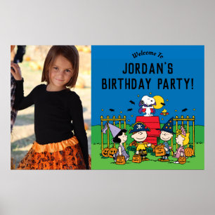 Charlie Brown und Gang Halloween Geburtstagsparty Poster