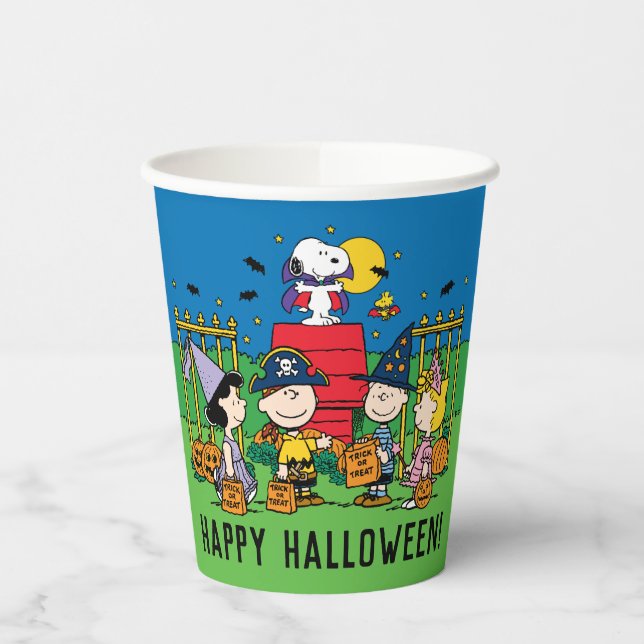 Charlie Brown und Gang Halloween-Party Pappbecher (Links)