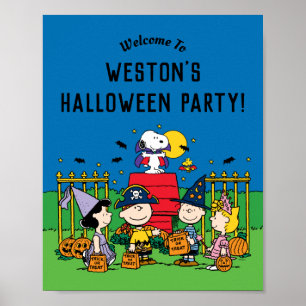 Charlie Brown und Gang Halloween-Party Poster