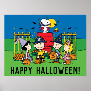 Charlie Brown und Gang Halloween-Party Poster