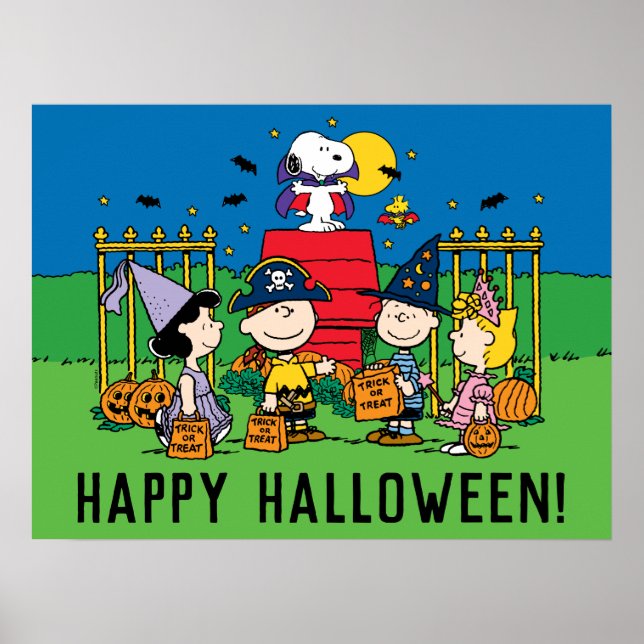 Charlie Brown und Gang Halloween-Party Poster (Vorne)