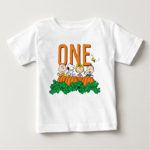 Charlie Brown und Gang Pumpkin 1. Geburtstag Baby T-shirt