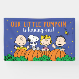Charlie Brown und Gang Pumpkin 1. Geburtstag Banner