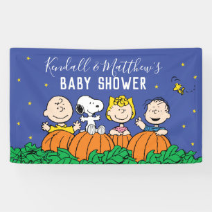 Charlie Brown und Gang Pumpkin Baby Shower Banner