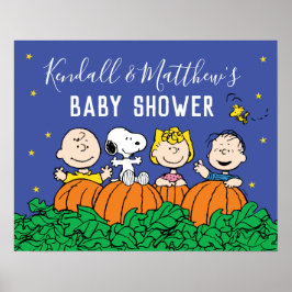 Charlie Brown und Gang Pumpkin Baby Shower Poster