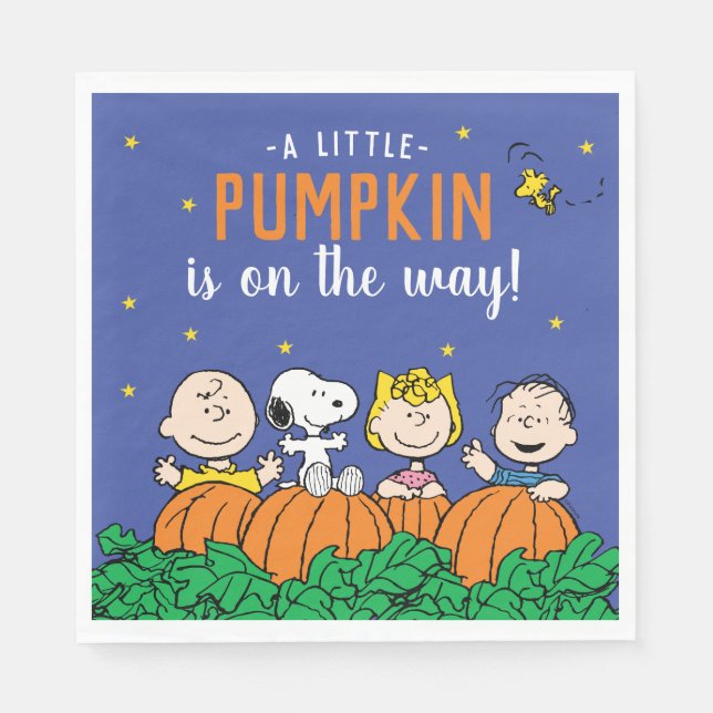 Charlie Brown und Gang Pumpkin Baby Shower Serviette (Vorderseite)