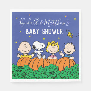 Charlie Brown und Gang Pumpkin Baby Shower Serviette