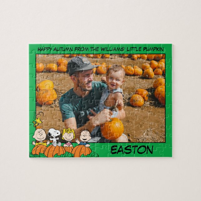Charlie Brown und Gang Pumpkin Custom Foto Puzzle (Horizontal)