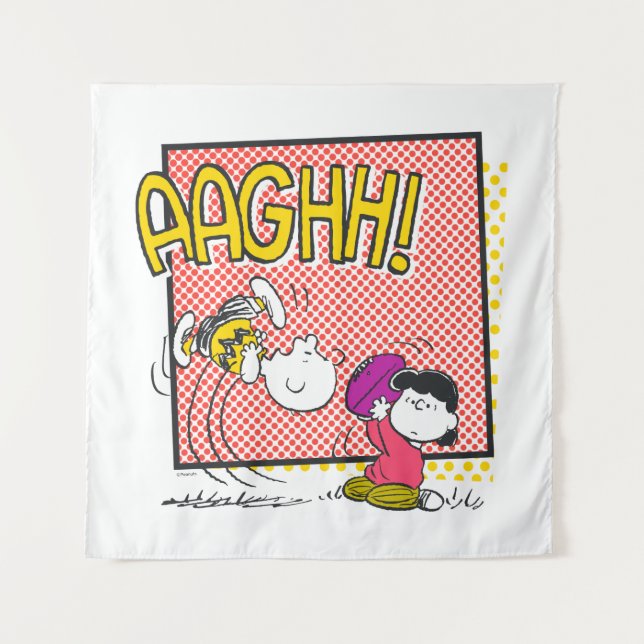 Charlie Brown und Lucy Football Comic Graphic Wandteppich (Vorderseite)