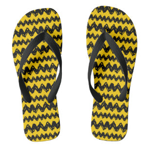 Charlie Brown Zig Zag Muster Flip Flops