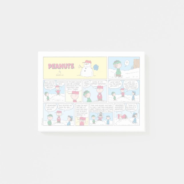 Charlie Browns Baseball-Erinnerungen Post-it Klebezettel (Vorderseite)