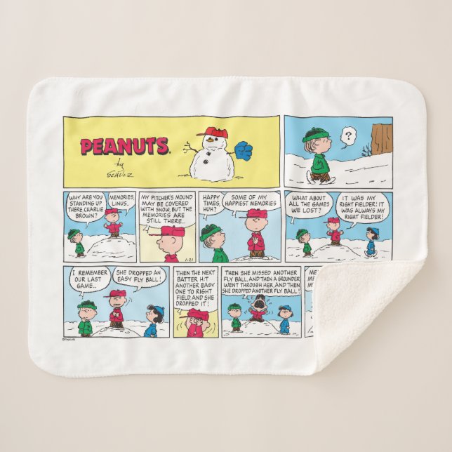 Charlie Browns Baseball-Erinnerungen Sherpadecke (Vorderseite (Horizontal))