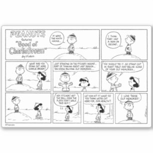 Charlie Browns Erinnerungen am Pitcher-Berg Aufkleber