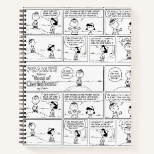 Charlie Browns Erinnerungen am Pitcher-Berg Notizbuch