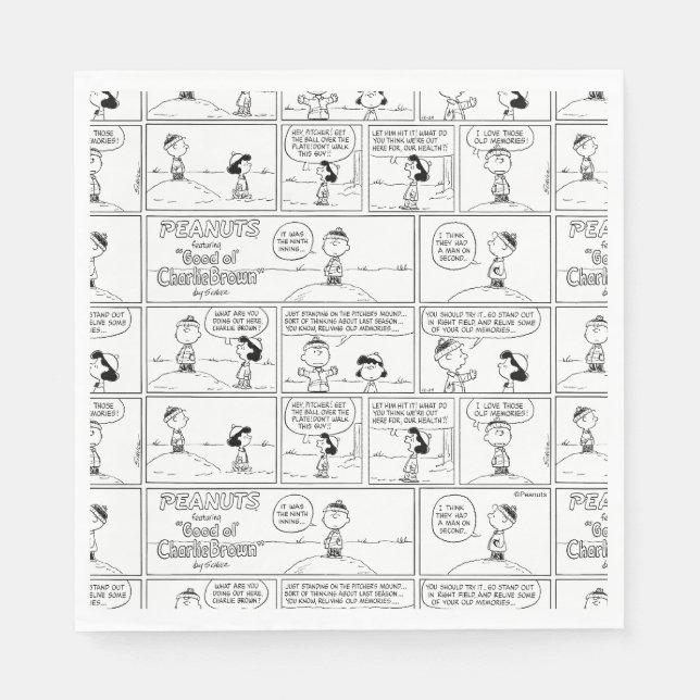 Charlie Browns Erinnerungen am Pitcher-Berg Serviette (Vorderseite)